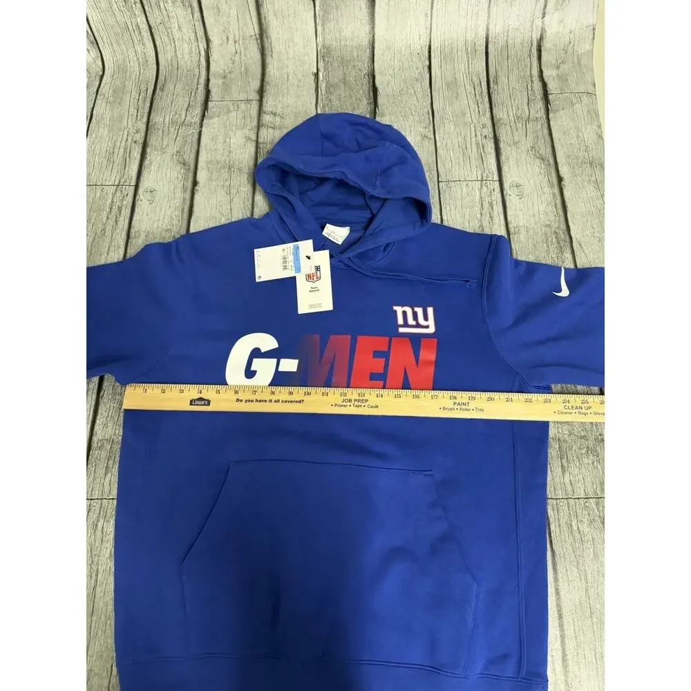 NWT Nike Men's New York Giants G-Men Local Fleece Pullover Hoodie Medium Royal - Picture 7 of 9